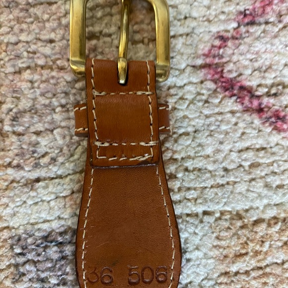 NWOT Men's Lands End 506 brass buckle leather & Fabric belt size 34 made in USA - Picture 7 of 8